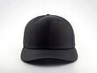 © Popelniushka - Stylish Black Snap Back Cap: Flat Mockup Displayed on Clean Isolated White Background