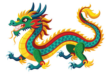 Canvas Print - Vector illustration of traditional chinese dragon