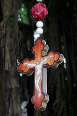 Wall Mural - St Francis Xavier, catholic church. Giant rosary in the garden.  Hue. Vietnam.