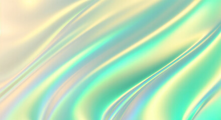 Poster - Pastel pearlescent holographic texture creates flowing abstract background with copy space