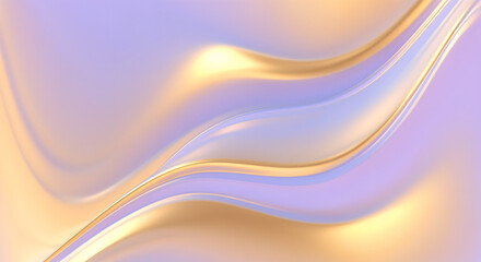 Poster - Smooth golden and lilac waves creating an elegant abstract background