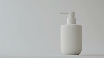 Wall Mural - Ultra-realistic image of a simple white ceramic soap dispenser with a pump, isolated on a white background
