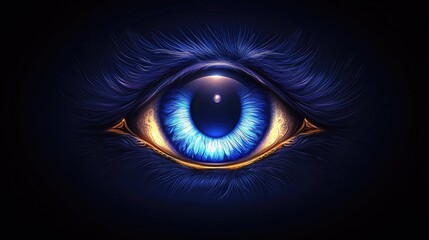 Poster - Mystical eye observation fantasy realm digital art dark environment close-up vision concept