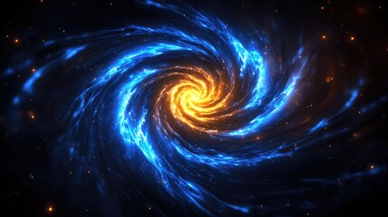 Poster - Cosmic spiral galaxy formation outer space digital art astral environment vibrant colors abstract concept