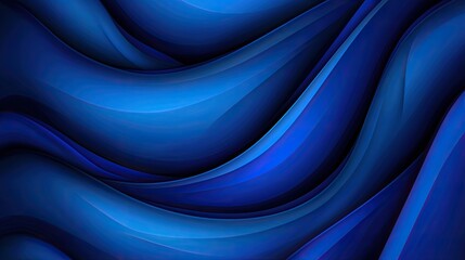 Poster - Flowing blue waves abstract design digital art smooth texture modern aesthetic visual harmony