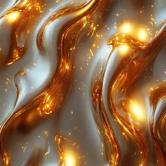 Poster - Shimmering gold texture abstract waves luxurious high resolution hd image