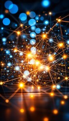 Poster - Dynamic Network Connections A Telecommunications Background in Bright, Vibrant Shades