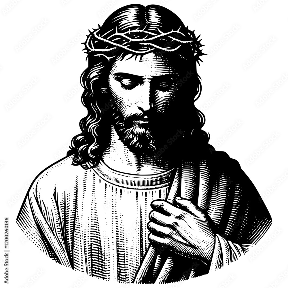 Jesus Christ Illustration Stock Vector | Adobe Stock