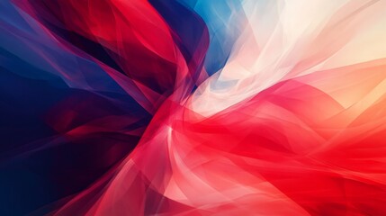 Poster - wavy patriotic gradient blending smooth red, white, blue tones across digital design surface