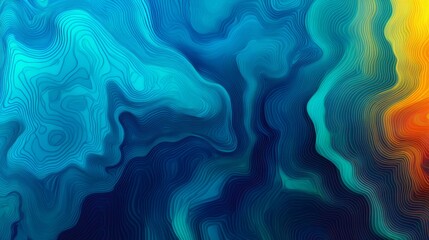 Poster - Wavy colorful lines forming abstract topographic map style background, enhancing digital design with dynamic visual texture