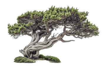 elegant solitary tree silhouette on a transparent background showcasing natural beauty and simplicit