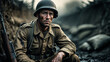 © demzp - Soldier in trench showing emotion during combat in a war-torn landscape