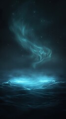 Wall Mural - a blue sky with a glowing blue light in the middle