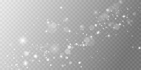 Wall Mural - white png dust light. bokeh light lights effect background. christmas background of shining dust chr
