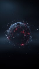 Wall Mural - a black and red planet with a lot of fire