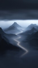 Wall Mural - a mountain range with a river running through it