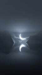 Wall Mural - a moon is reflected in the water of a lake