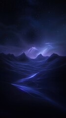 Wall Mural - a dark sky with mountains in the background