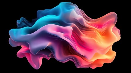 Poster - abstract colorful gradient blob shape with a smooth and fluid form, blending vibrant hues of pink, b