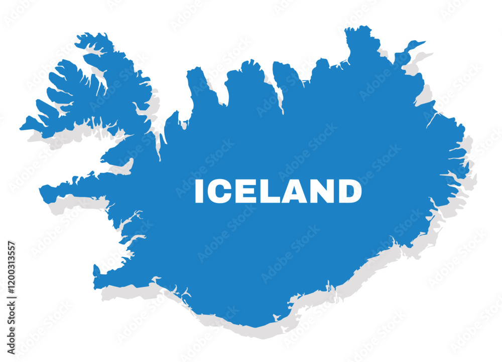 Iceland simple flat vector illustration map Stock Vector | Adobe Stock