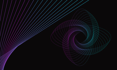 Wall Mural - Spirograph abstract element on a black background