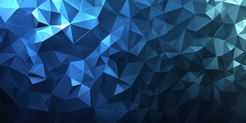 Abstract geometric background of blue triangular shapes with a smooth gradient effect