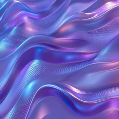 Fototapete - Abstract background 3D shiny plastic waves with purple