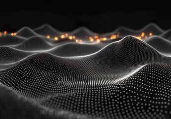 Poster - abstract digital background of points and lines