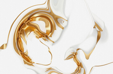 Poster - white and gold fluid dust grainy abstract background, banner, cards, poster cover abstraction design