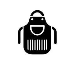 Poster - Apron Icon: A simple yet expressive black and white icon depicting a classic apron with a smiling pocket, perfect for branding, websites, or app design.