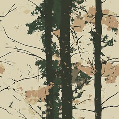 Simple Forest Branches Tactical Camouflage, Seamless Pattern Texture