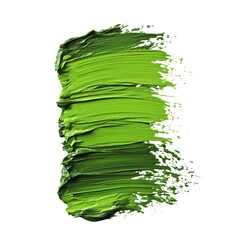 Poster - a vibrant green paint brushstroke isolated on a transparent background, showcasing artistic expressi