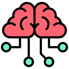 Poster - Neural Network Outline Color Icon