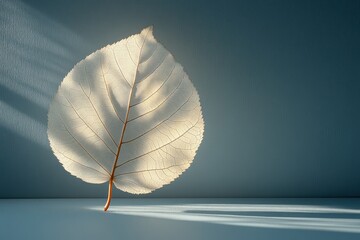 Poster - Minimalist Leaf Decor Still Life Vintage Texture Scandinavian Design Natural Lighting