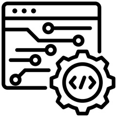 Aufkleber - Programming Outline Icon