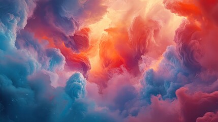 Sticker - Celestial Dreamscape: A Symphony of Colors in the Clouds