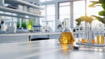 Poster - Modern Laboratory Research Science Experiment Flask Tubes