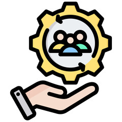 Poster - Human Resource Outline Color Icon