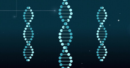 Poster - Image of dna strands over light spots