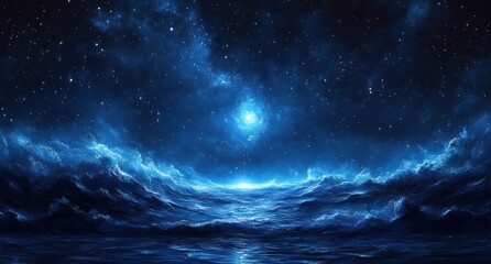 Wall Mural - Impressionist Starry Night Sky with Milky Way and Shimmering Stars