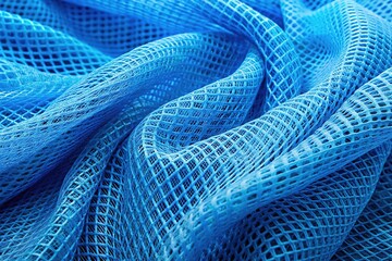 Wall Mural - Blue Netting Fabric Texture Background - High Resolution