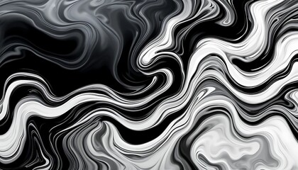 Aufkleber - Abstract Black And White Swirling Marble Design