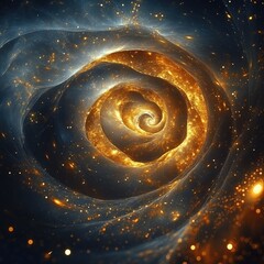 Wall Mural - galactic spiral formation universe digital artwork cosmic environment vast viewpoint astrophysics co