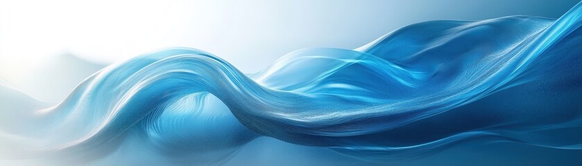Poster - Flowing blue waves ocean shoreline abstract image serene environment aerial view tranquility and motion