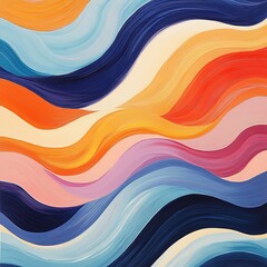 Poster - Creative abstract waves artwork modern art gallery digital illustration colorful environment artistic viewpoint