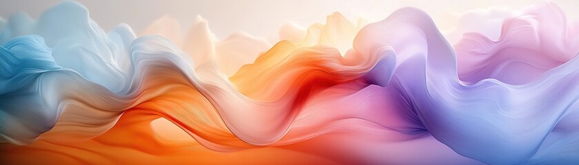 Poster - Abstract colorful wave patterns digital art fluid dynamics modern aesthetic high-resolution background