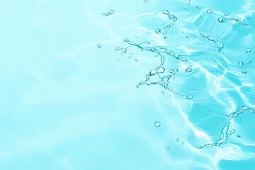 Minty Fresh: Calm Water Surface Texture with Splashes and Bubbles in Trendy Blue - Abstract Nature Background