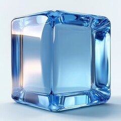 Poster - Blue Rounded Square Mobile Application Icon Button 3D Illustration