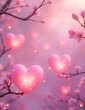 © Abeto_21 - Romantic Pink Hearts Amidst Blooming Cherry Blossoms