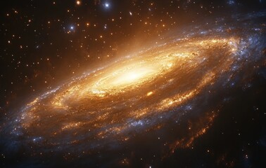 Wall Mural - Galactic Black Hole Radiation and Cosmic Swirls in a Vibrant Universe
